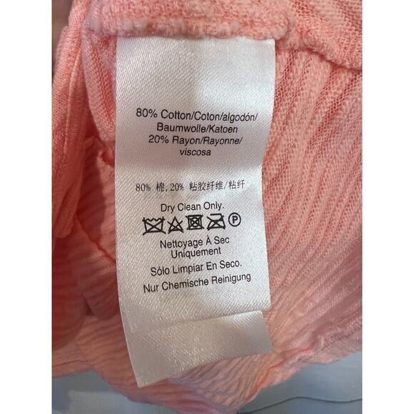 DKNY Peach Textured Short Sleeve Top NWT Size MED MSRP $59 - Picture 3 of 5